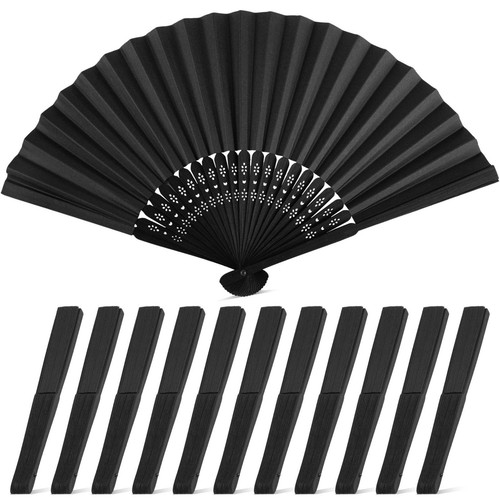 Black paper fans - fans, 12